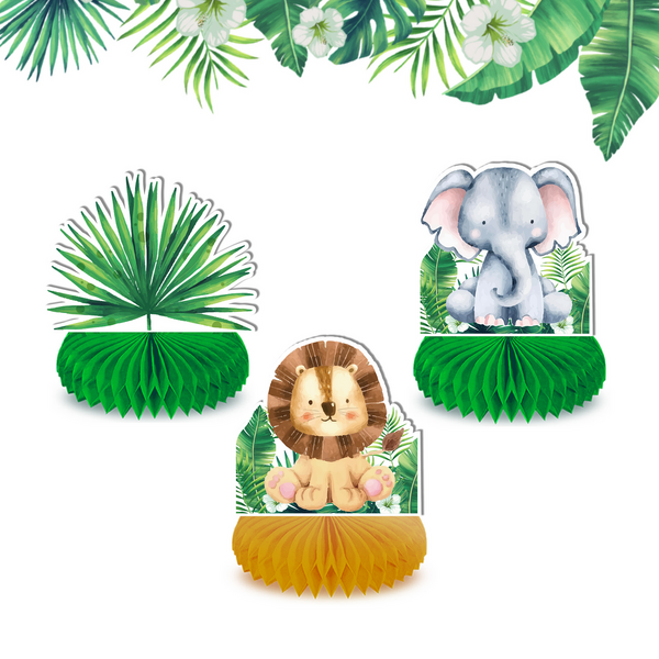 Honeycomb Table Décor - Safari Animals, Honeycomb Table Décor – Safari Animals