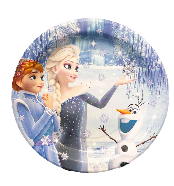 Frozen Small Paper Plates, Frozen Small Paper Plates – Blue (10 Plates)