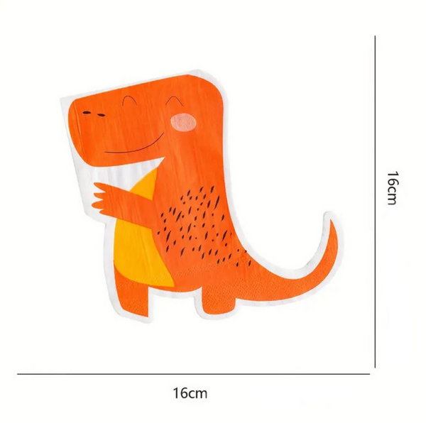 Dinosaur Shaped Napkins, Dinosaur Shaped Napkins (20 Napkins)