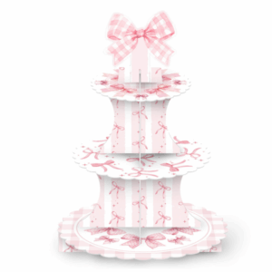 Kids 3 Tier Cupcake Stand - Bow Theme
