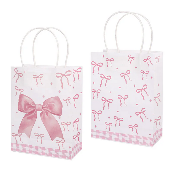 Party Favor Bags with Handles - Bow Themed, Party Favor Bags with Handles – Bow Themed (12 Bags)