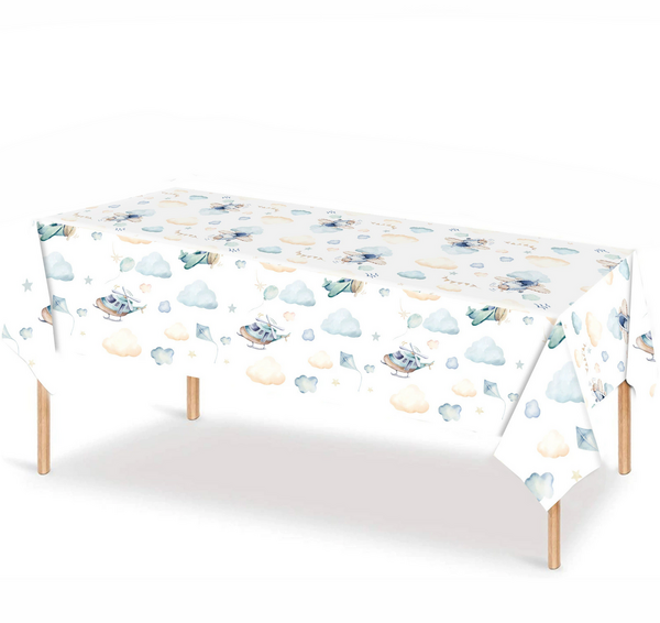 Pastel Airplane Tablecloth, Pastel Airplane Tablecloth