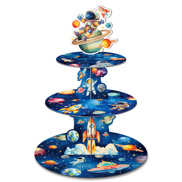 Kids 3 Tier Cupcake Stand - Space, Kids 3 Tier Cupcake Stand – Space