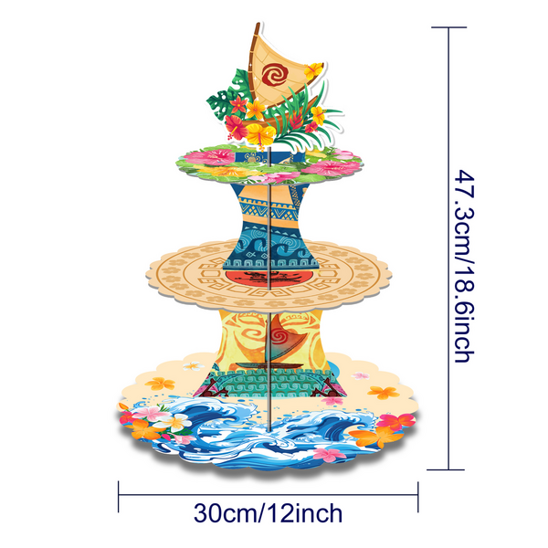 Kids 3 Tier Cupcake Stand - Moana, Kids 3 Tier Cupcake Stand – Moana