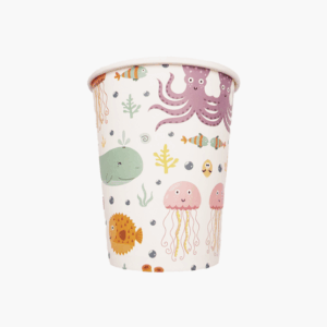 Pastel Ocean Themed Paper Cups (10 Cups)