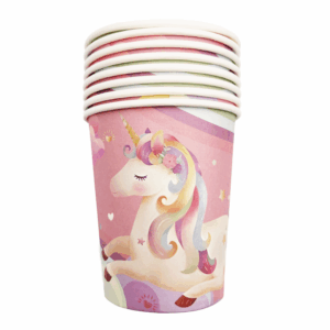 Pastel Rainbow Unicorn Paper Cups (8 Cups)