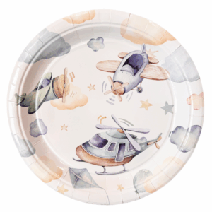 Pastel Airplane Large Paper Plates (24 Plates)