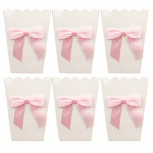 Small Bow Themed Popcorn Boxes (6 Boxes)