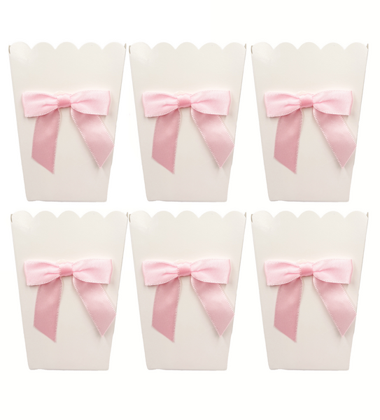 Small Bow Themed Popcorn Boxes, Small Bow Themed Popcorn Boxes (6 Boxes)