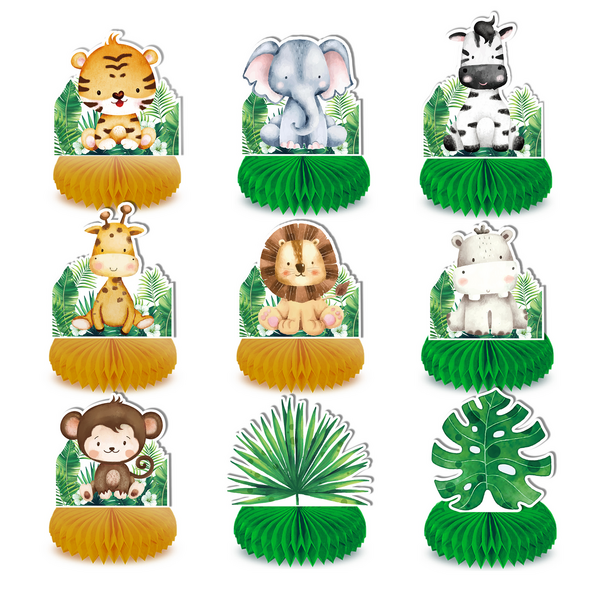 Honeycomb Table Décor - Safari Animals, Honeycomb Table Décor – Safari Animals