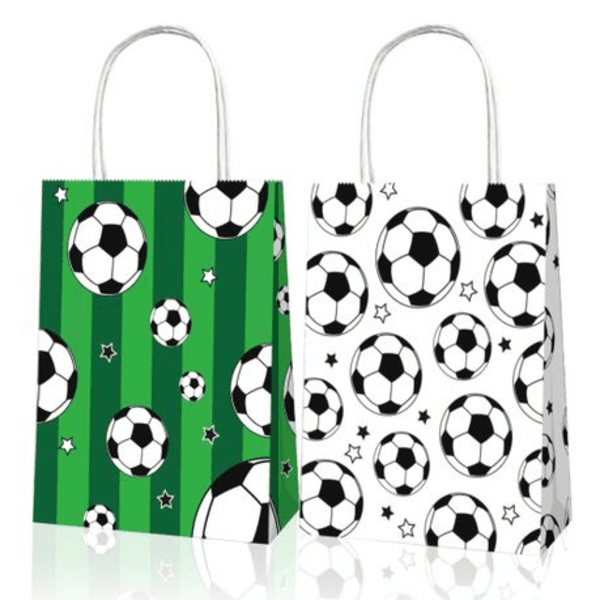 Party Favor Bags with Handles - Soccer Theme - 12 Bags, Party Favor Bags with Handles – Soccer Theme – 12 Bags