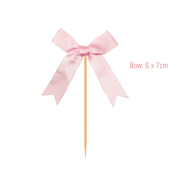 Ribbon Bow Cupcake Toppers, Ribbon Bow Cupcake Toppers (12 Toppers)