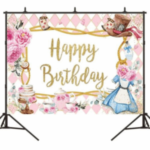 Kids Birthday Party Table and Photography Backdrop -M(Alice in Wonderland)