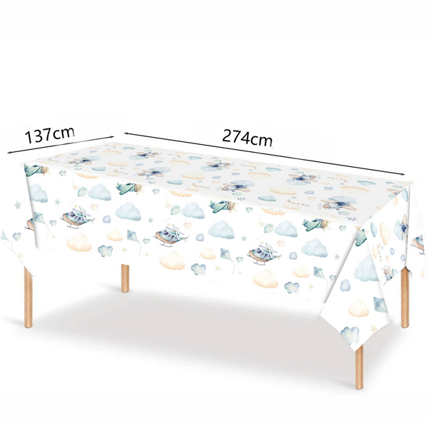 Pastel Airplane Tablecloth, Pastel Airplane Tablecloth