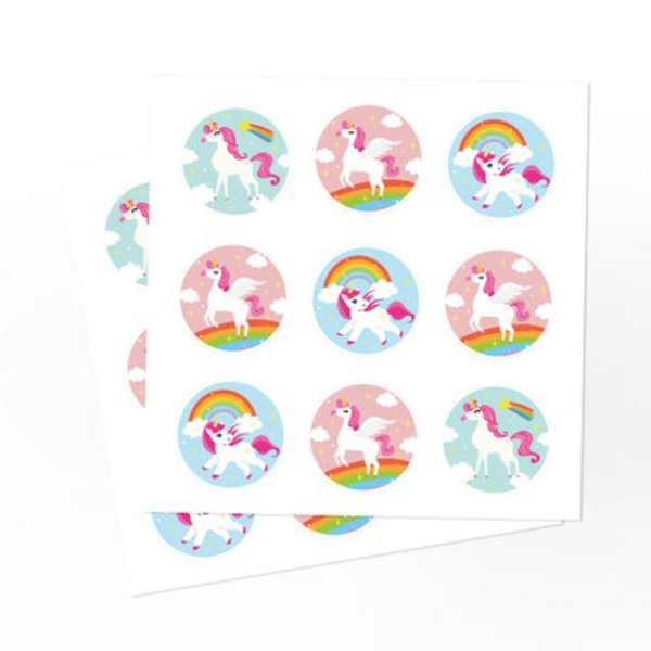 Party Favor Bags with Stickers - Rainbow Unicorn - 12 Bags, Party Favor Bags with Stickers – Rainbow Unicorn – 12 Bags