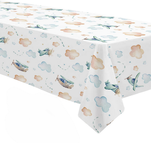 Pastel Airplane Tablecloth, Pastel Airplane Tablecloth