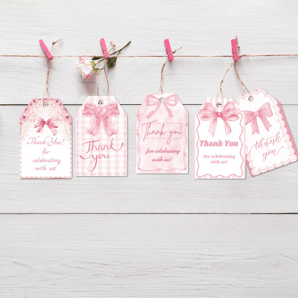 Thank You Tags, Thank You Tags – Bow Theme (60 Tags)