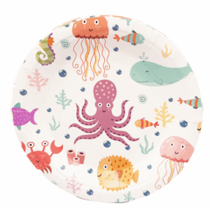 Pastel Ocean Themed Small Paper Plates (10 Plates)