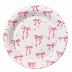 Bow Themed Small Paper Plates (20 Plates)