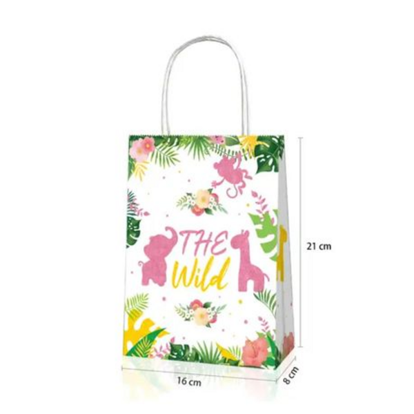 Party Favor Bags with Handles - Wild Jungle Safari Theme, Party Favor Bags with Handles – Wild Jungle Safari Theme – 12 Bags