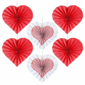 Paper Fan Decoration Set - Hearts