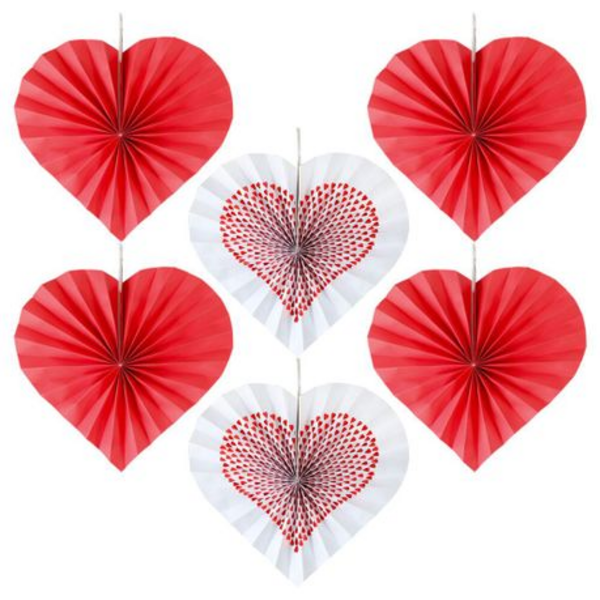 Paper Fan Decoration Set - Hearts, Paper Fan Decoration Set – Hearts