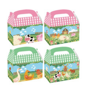 Party Favor Boxes - Pink Farm Theme (12 Boxes)