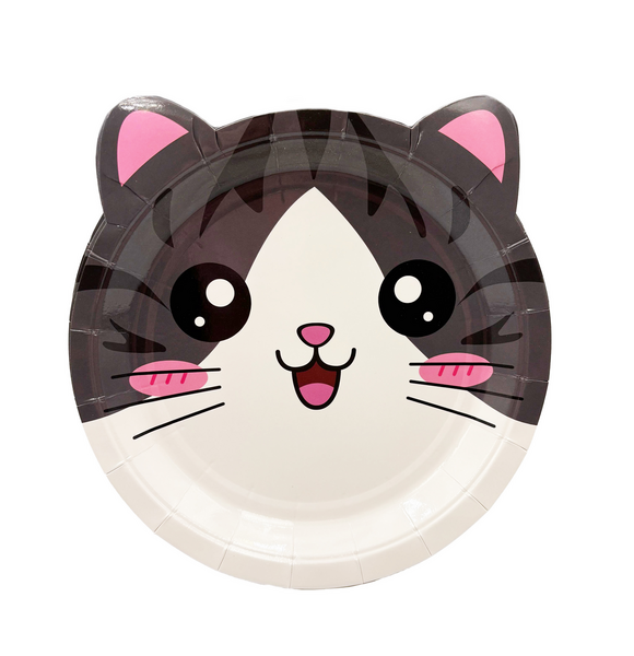 Cat Themed Small Paper Plates, Cat Themed Small Paper Plates (10 Plates)