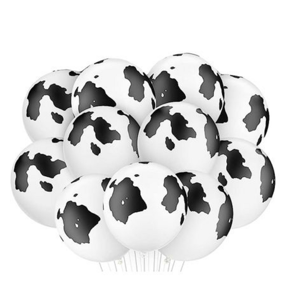 Cow Print Latex Balloon Set - 10 Balloons, Cow Print Latex Balloon Set – 10 Balloons
