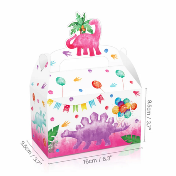Party Favor Boxes - Girly Dinosaur Theme - 12 Boxes, Party Favor Boxes – Girly Dinosaur Theme – 12 Boxes