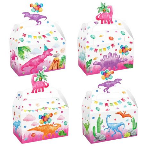 Party Favor Boxes - Girly Dinosaur Theme - 12 Boxes, Party Favor Boxes – Girly Dinosaur Theme – 12 Boxes