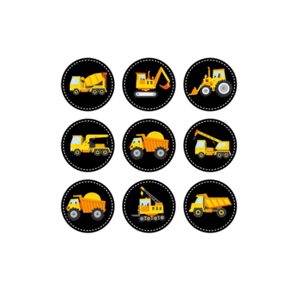 Party Favor Bags with Stickers - Construction Theme, Party Favor Bags with Stickers – Construction Theme (12 Bags)
