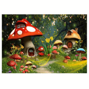 Small Kid's Birthday Party Table and Photography Backdrop - Fairy Garden - Red
