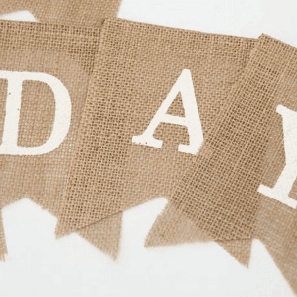 Happy Birthday Burlap Hessian Bunting, Happy Birthday Burlap Hessian Bunting