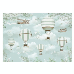 Small Kids Birthday Party Table and Photography Backdrop - Hot Air Balloon