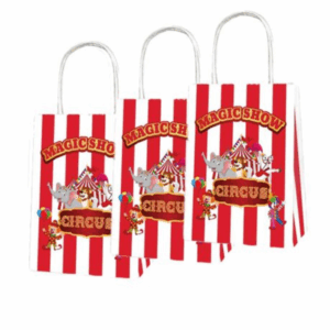 Party Favor Bags with Handles - Circus Theme - 12 Bags