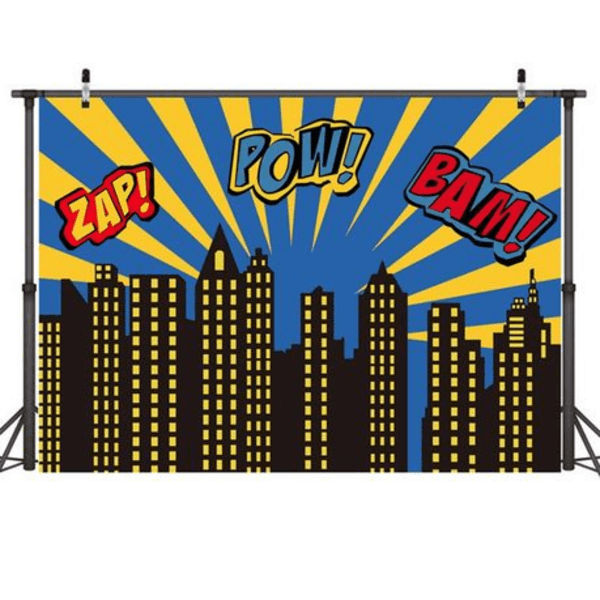 Kids Birthday Party Table and Photography Backdrop (Superhero Theme), Kids Birthday Party Table and Photography Backdrop (Superhero Theme)