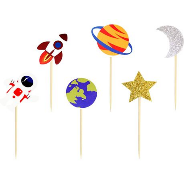 Space Themed Cupcake Toppers (12 Toppers), Space Themed Cupcake Toppers (12 Toppers)
