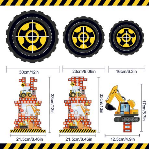 Kids Birthday Party 3 Tier Cupcake Stand - Construction, Kids Birthday Party 3 Tier Cupcake Stand – Construction