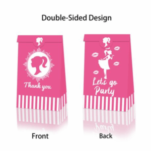 Party Favor Bags with Stickers - Barbie Theme 2 (12 Bags)