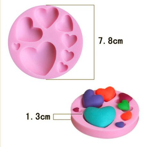 Silicone Heart Fondant Mould, Silicone Heart Fondant Mould