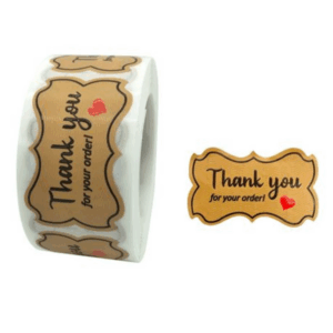 Thank You For Your Order Stickers (Red Heart)