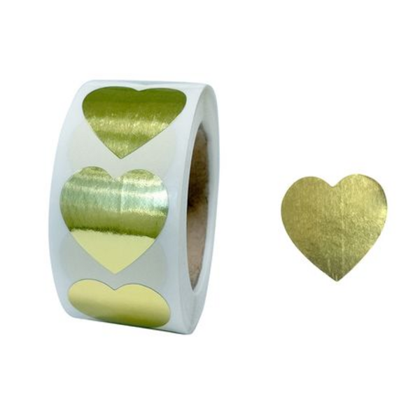 Gold Heart Stickers, Gold Heart Stickers