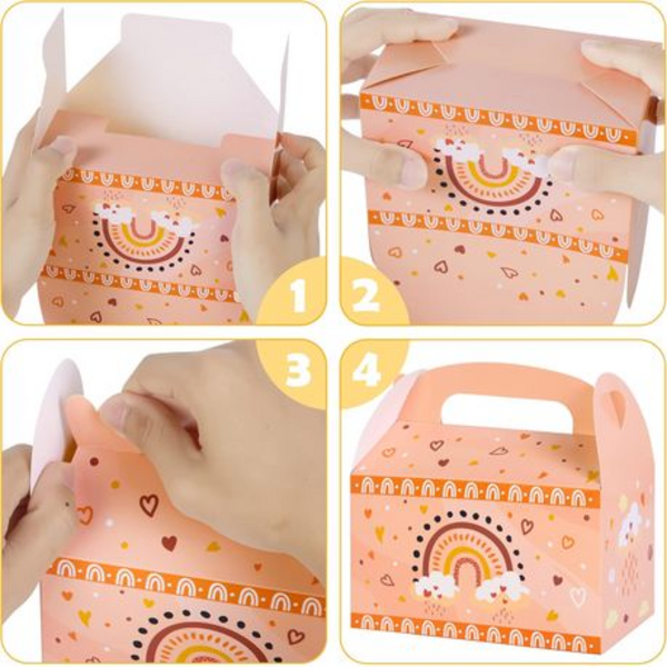 Party Favor Boxes - Rainbow Theme - 12 Boxes, Party Favor Boxes – Rainbow Theme – 12 Boxes