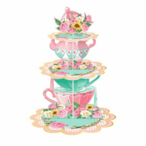 Kids Birthday Party 3 Tier Cupcake Stand - Tea Party 2