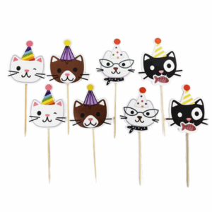 Cat Themed Cupcake Toppers (8 Topper)