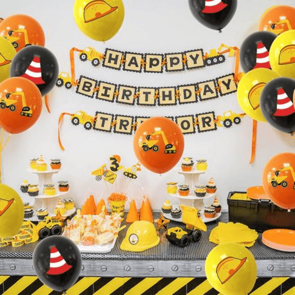 Latex Construction Balloon Set - 12 Balloons, Latex Construction Balloon Set – 12 Balloons