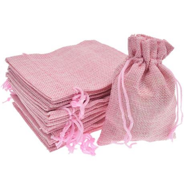 Jute Burlap Drawstring Favor Bags, Jute Burlap Drawstring Favor Bags – 10 Bags