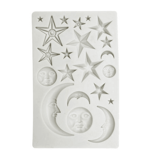 Moon and Stars Silicone Fondant Mould, Moon and Stars Silicone Fondant Mould