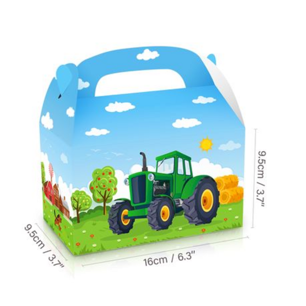 Party Favor Boxes - Tractor Farming Theme - 12 Boxes, Party Favor Boxes – Tractor Farming Theme – 12 Boxes